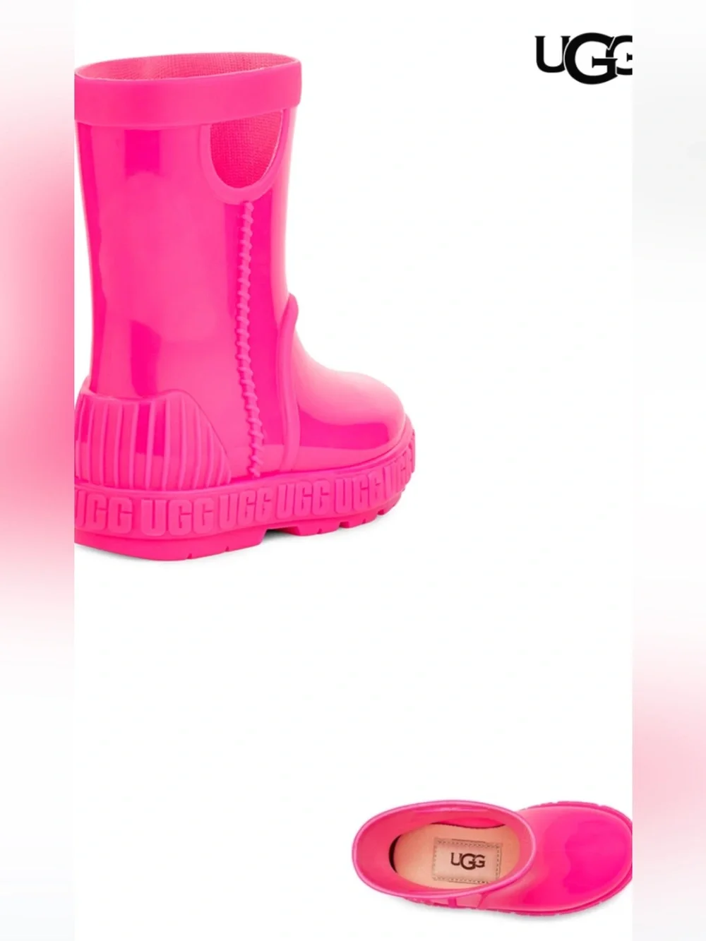 UGG Toddler Drizlita Waterproof Rain Boots in Hot Pink